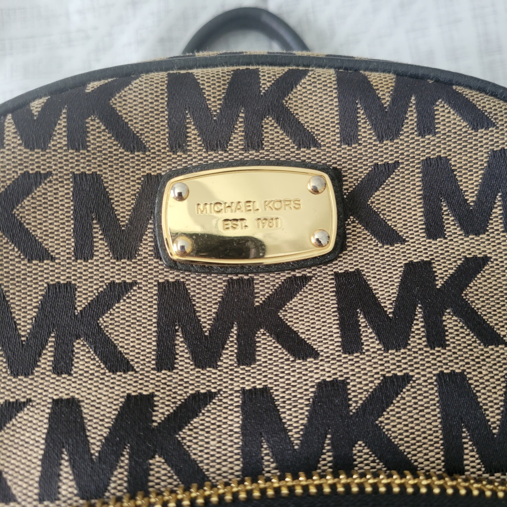 Michael Kors Black and Tan Backpack - Picture 6 of 8